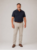 Polo Interlock Grande Taille Marine