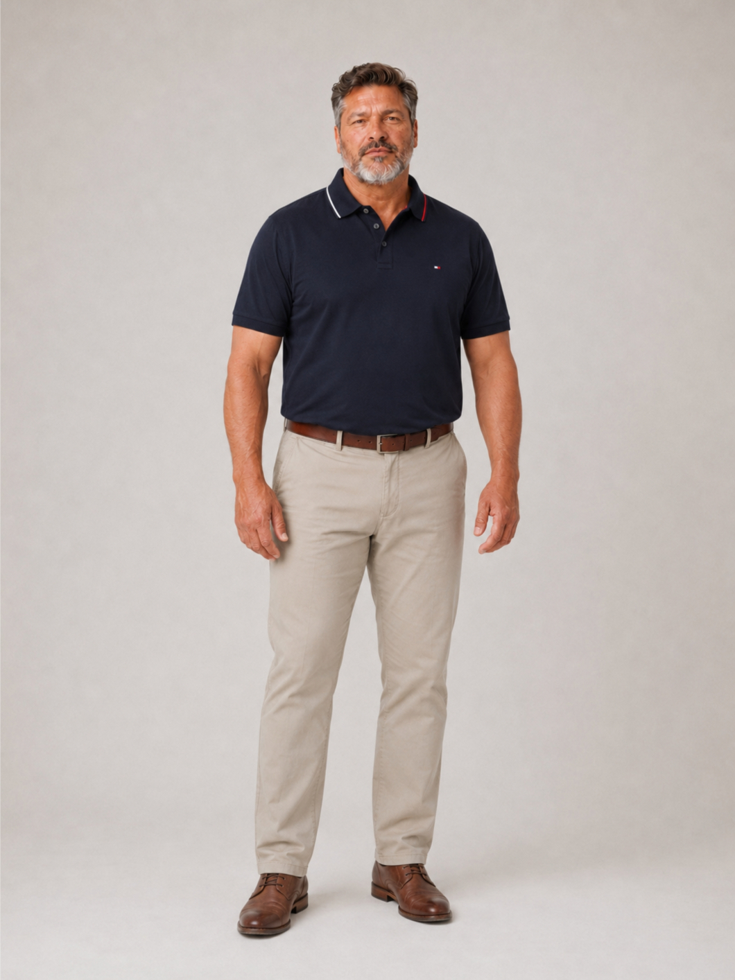 Polo Interlock Grande Taille Marine