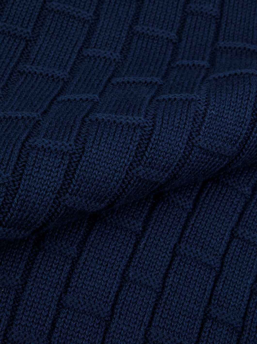 Pull Col Rond Texturé Grande Taille Marine