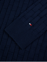 Pull Col Rond Texturé Grande Taille Marine