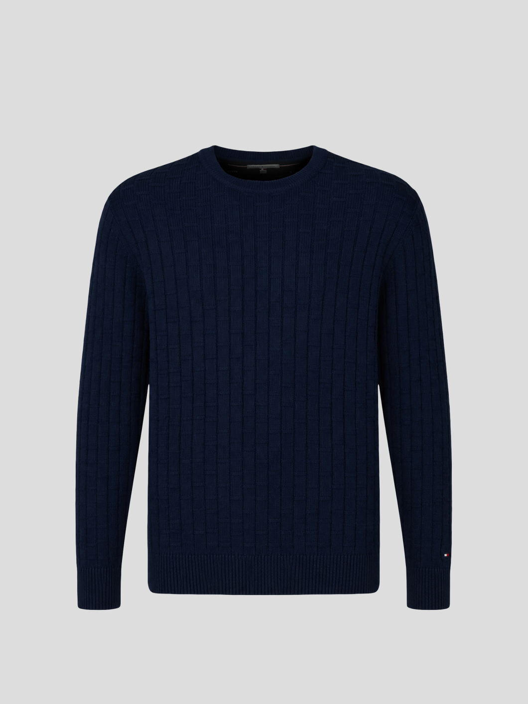 Pull Col Rond Texturé Grande Taille Marine