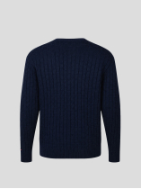 Pull Col Rond Texturé Grande Taille Marine