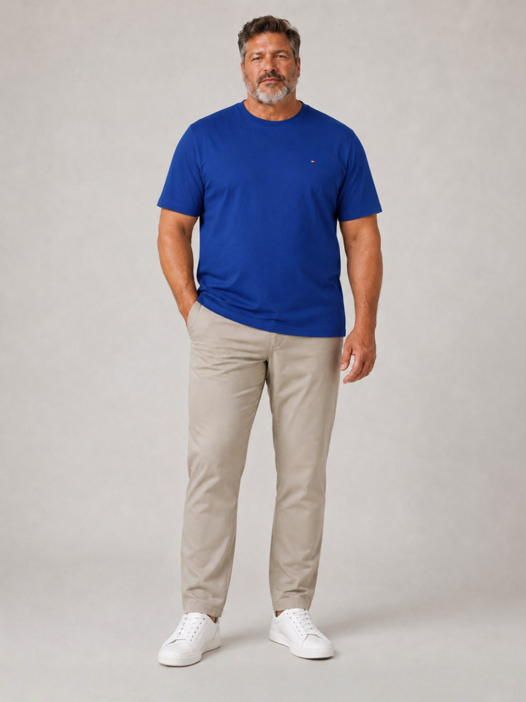 Tee-Shirt Logo Drapeau Grande Taille Bleu