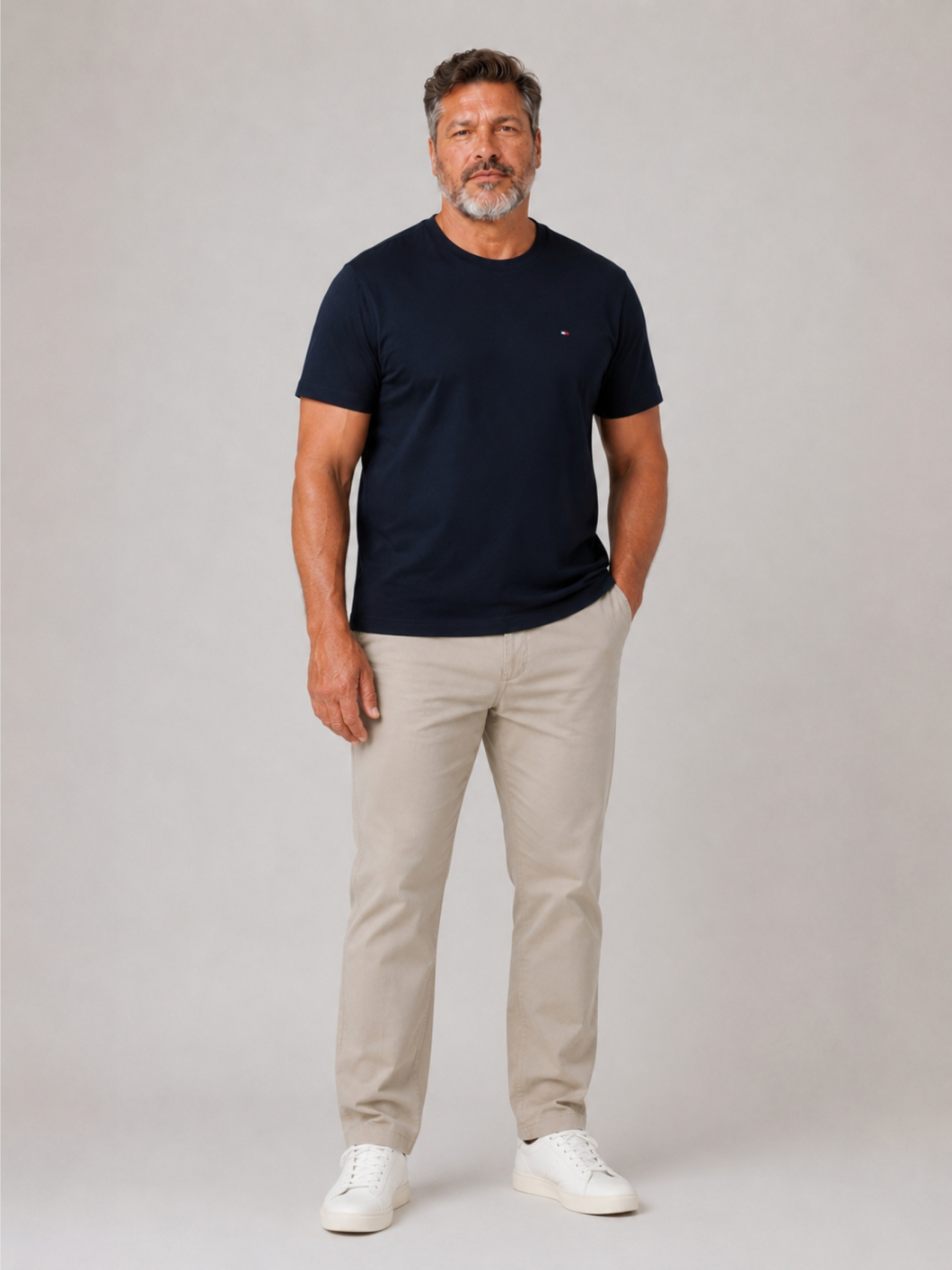 Tee-Shirt Logo Drapeau Grande Taille Marine