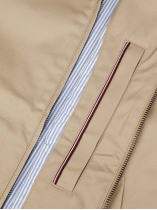 Blouson Zippé Col Montant Grande Taille Beige
