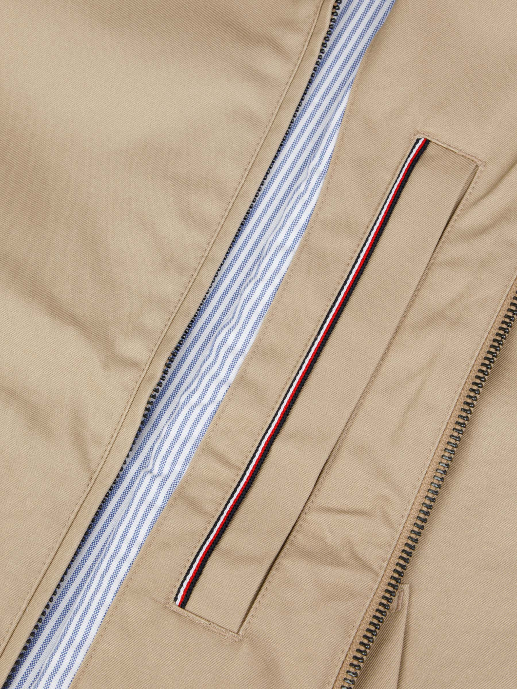 Blouson Zippé Col Montant Grande Taille Beige