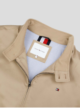 Blouson Zippé Col Montant Grande Taille Beige