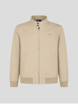 Blouson Zippé Col Montant Grande Taille Beige