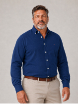 Chemise Maille Piquée Grande Taille Bleue