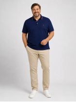 Polo Piqué Liserés Contrastés Grande Taille Marine