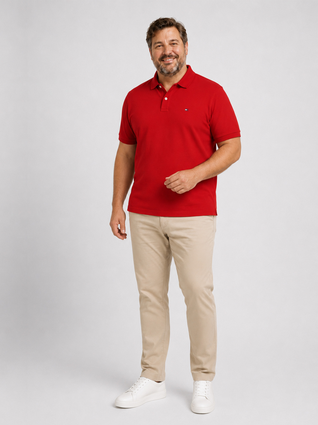 Polo Coton Piqué Grande Taille Rouge