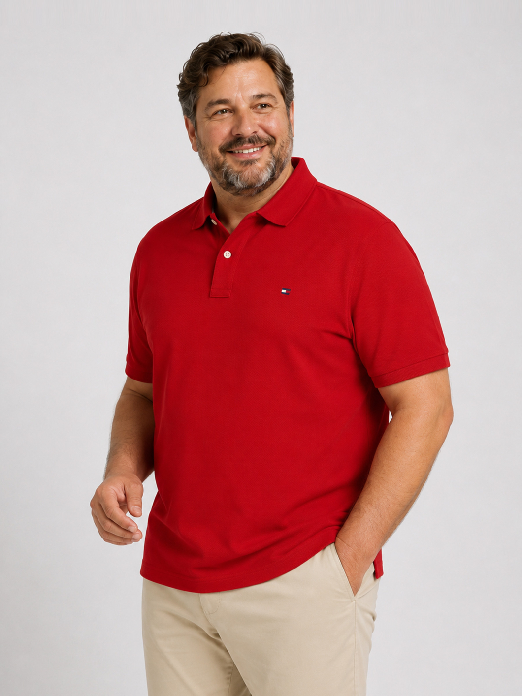 Polo Coton Piqué Grande Taille Rouge
