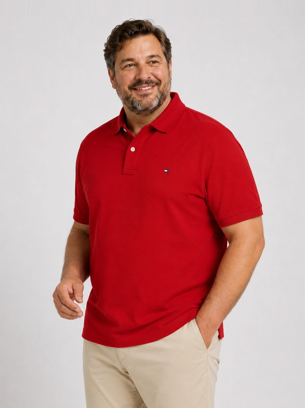 Polo Coton Piqué Grande Taille Rouge