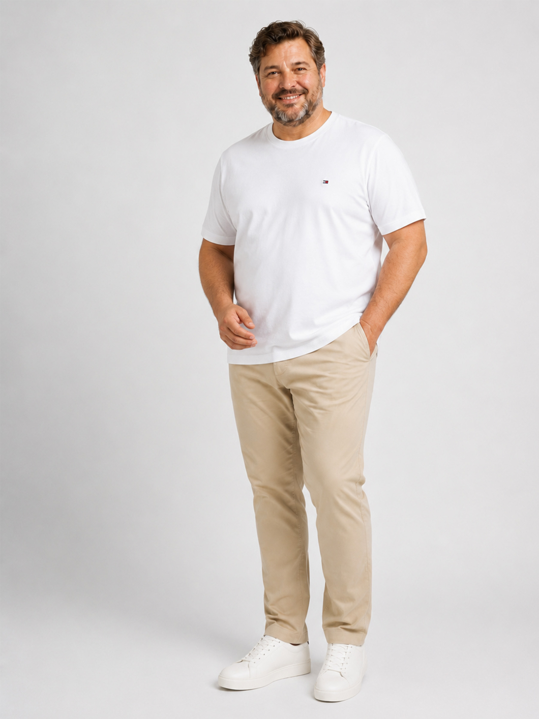 Tee-Shirt Logo Drapeau Grande Taille Blanc