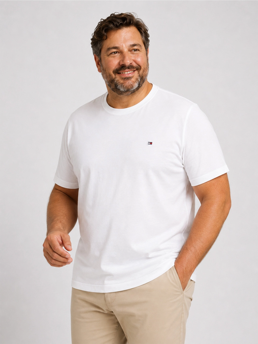 Tee-Shirt Logo Drapeau Grande Taille Blanc