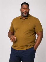 Polo Interlock Grande Taille Marron Café