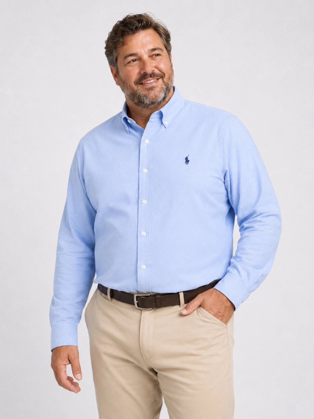 Chemise Maille Piquée Grande Taille Bleue