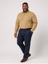 Chemise Maille Piquée Grande Taille Beige