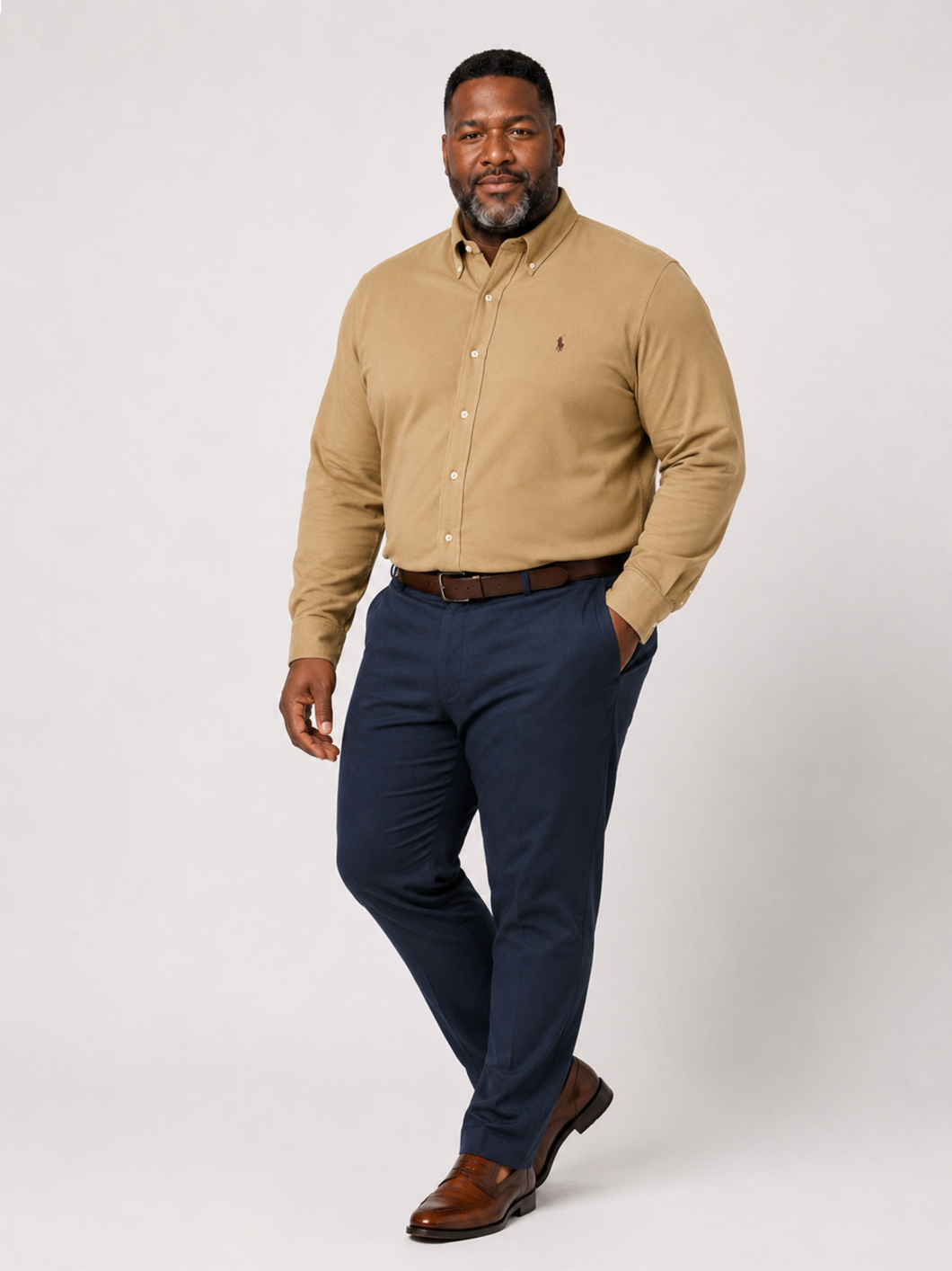 Chemise Maille Piquée Grande Taille Beige
