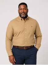 Chemise Maille Piquée Grande Taille Beige