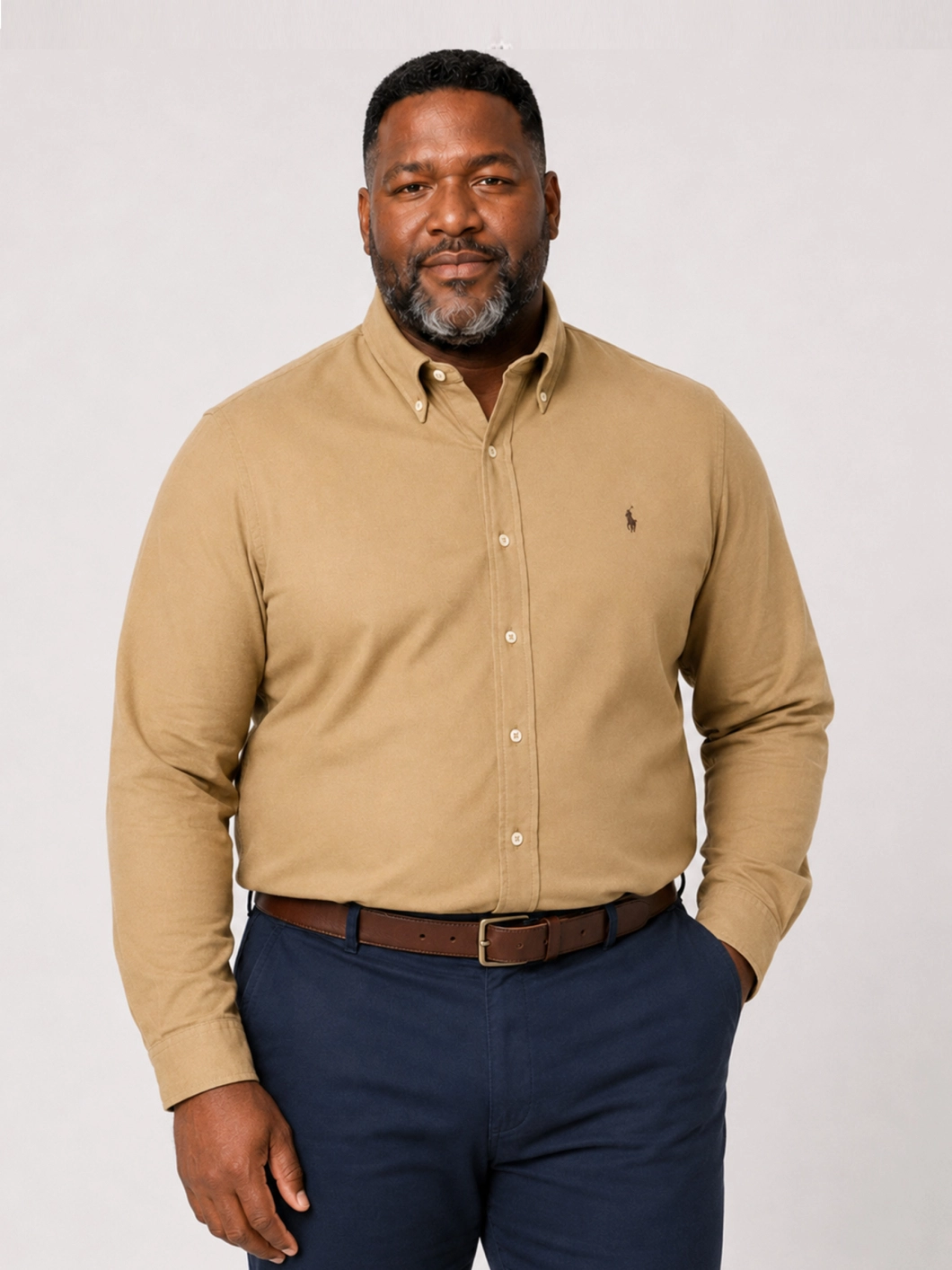 Chemise Maille Piquée Grande Taille Beige