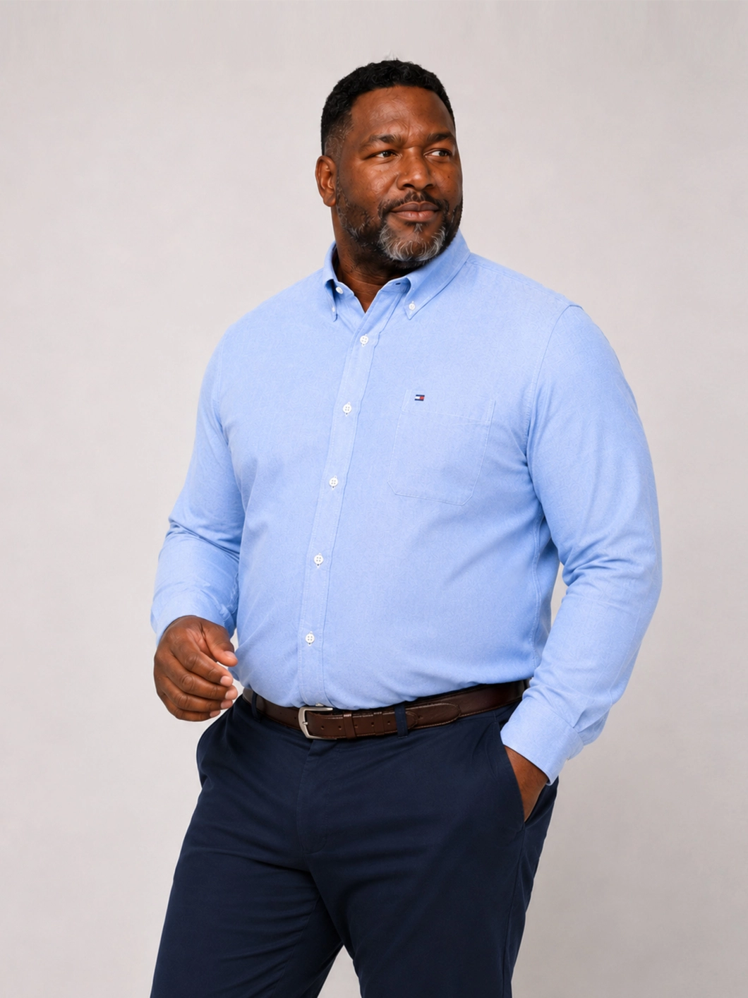 Chemise Maille Piquée Grande Taille Ciel