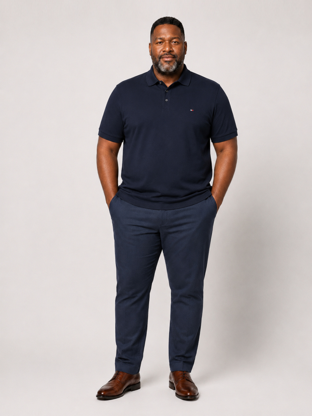 Polo Coton Piqué Grande Taille Marine
