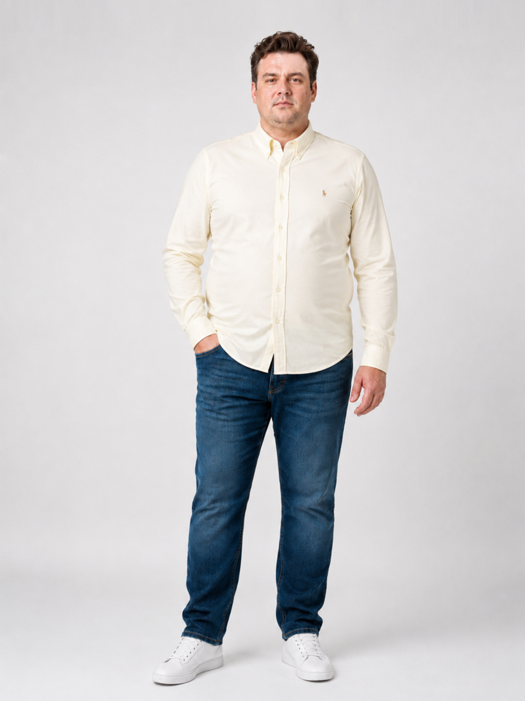 Chemise Maille Piquée Grande Taille Ecrue