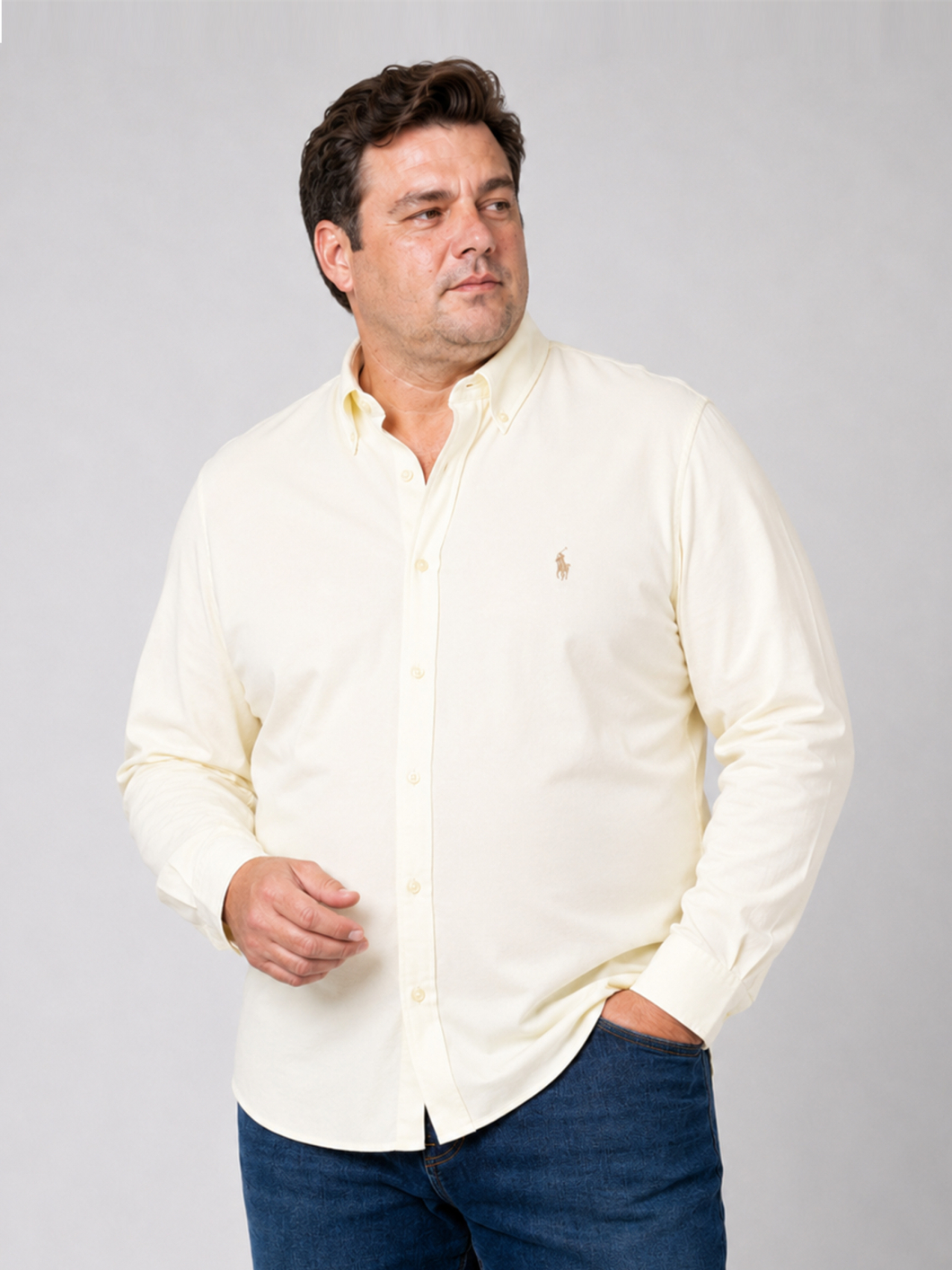 Chemise Maille Piquée Grande Taille Ecrue