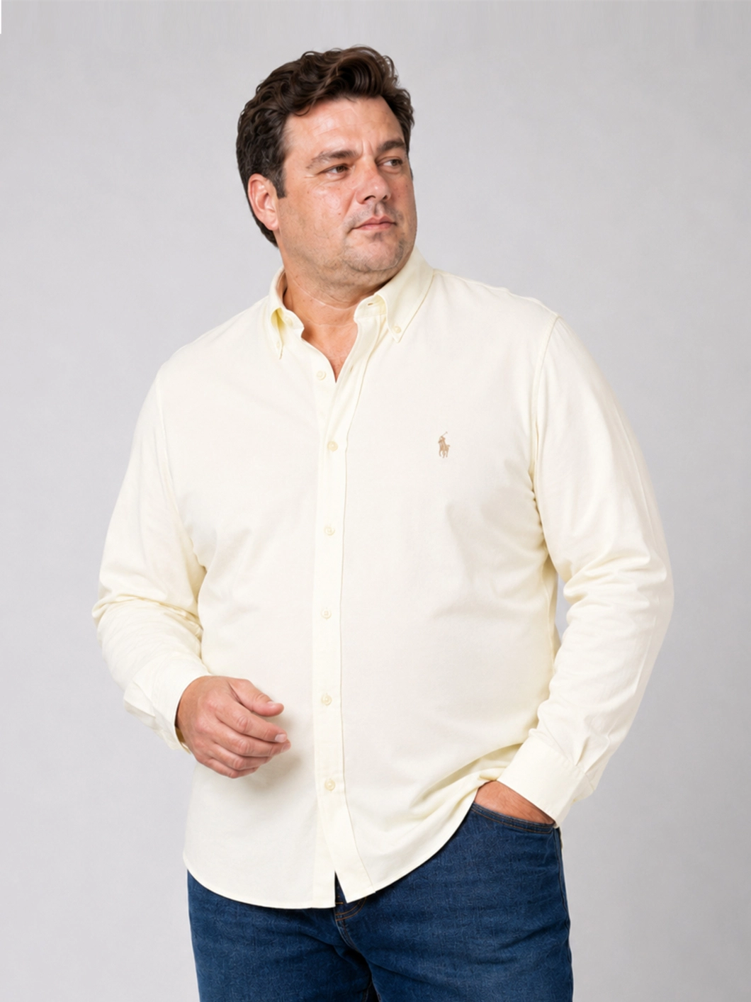 Chemise Maille Piquée Grande Taille Ecrue