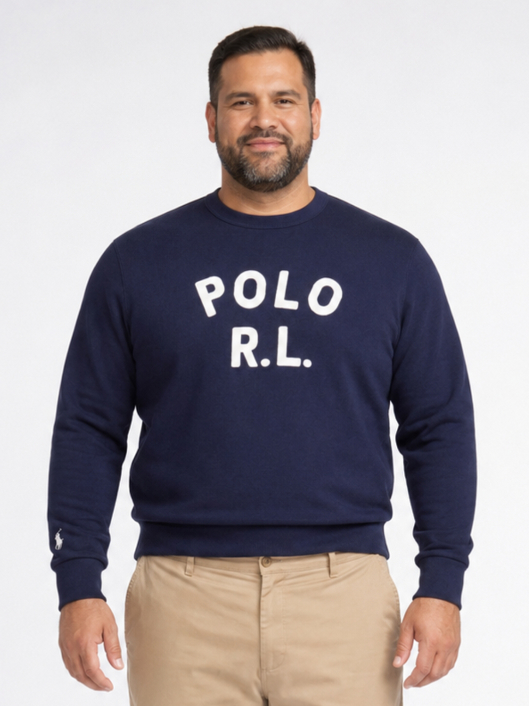 Sweatshirt Col Rond POLO R.L. Grande Taille Marine