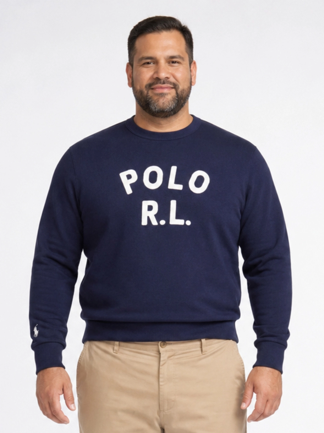Sweatshirt Col Rond POLO R.L. Grande Taille Marine