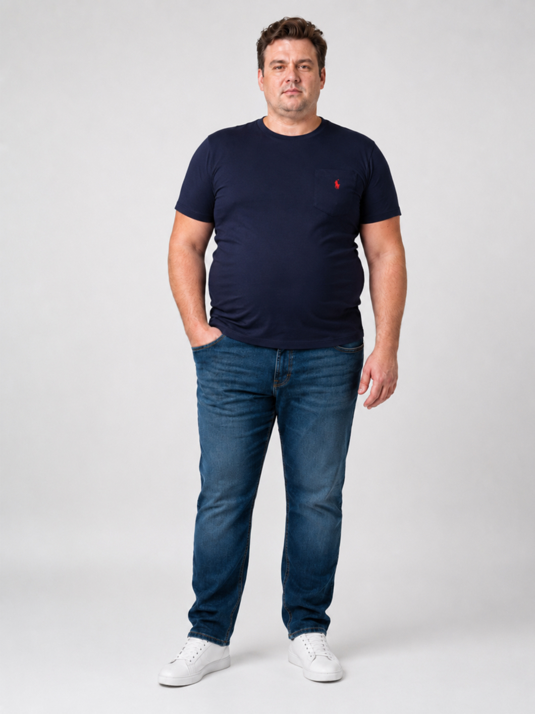 Tee-shirt Jersey avec Poche Grande Taille Marine