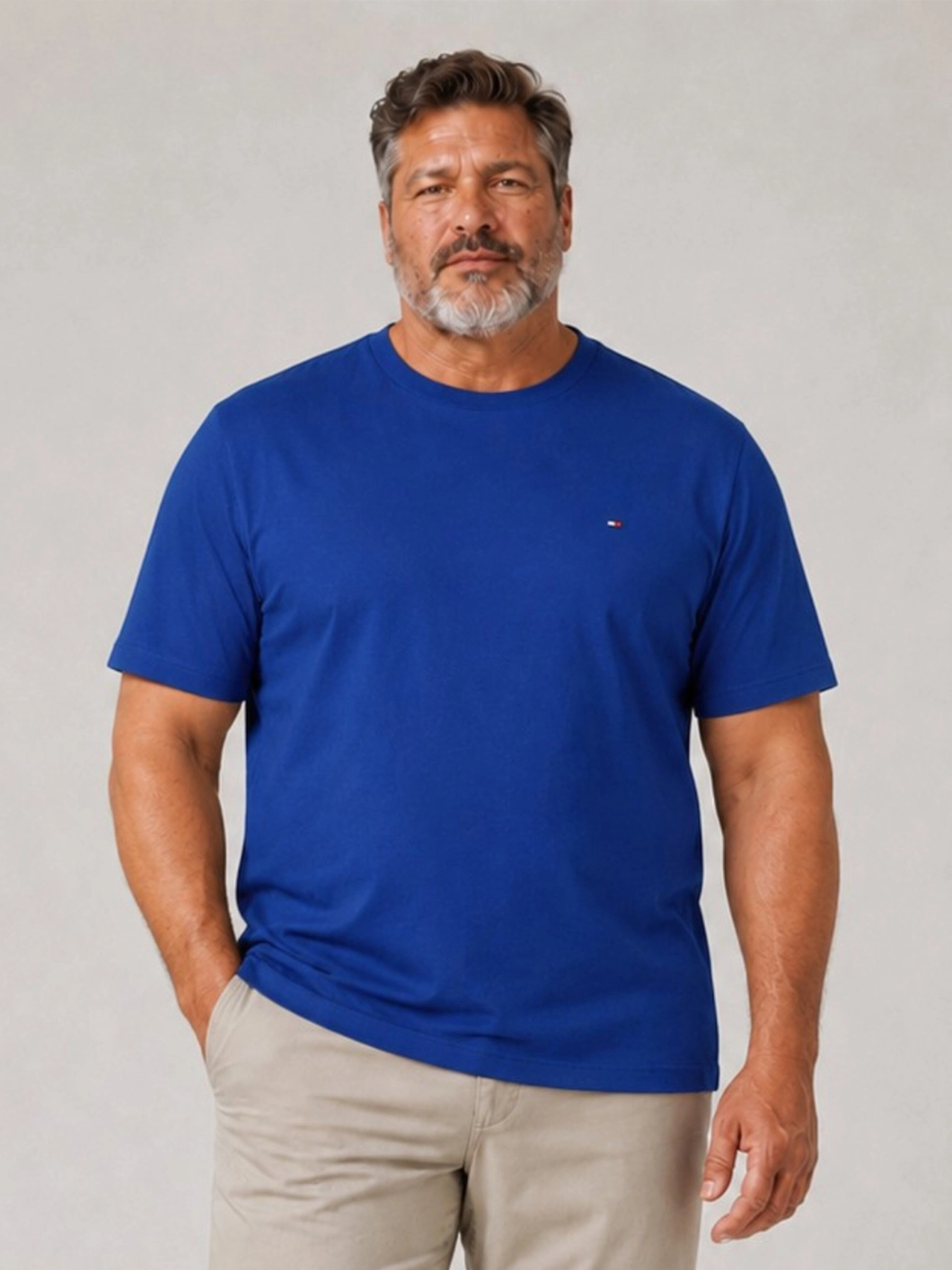 Tee-Shirt Logo Drapeau Grande Taille Bleu