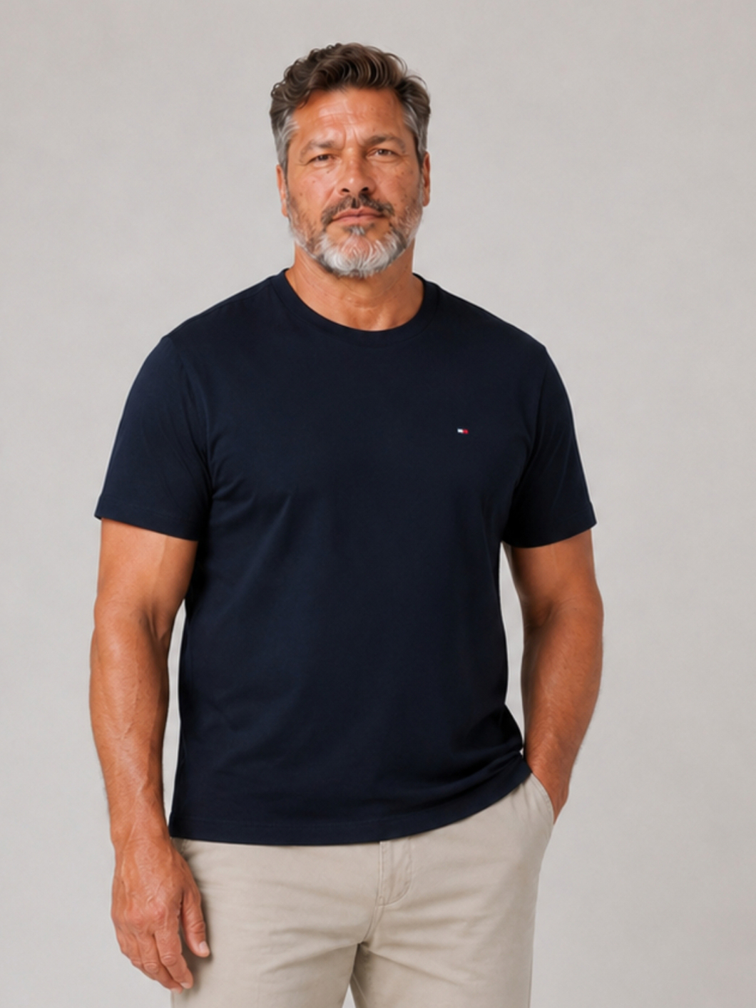 Tee-Shirt Logo Drapeau Grande Taille Marine