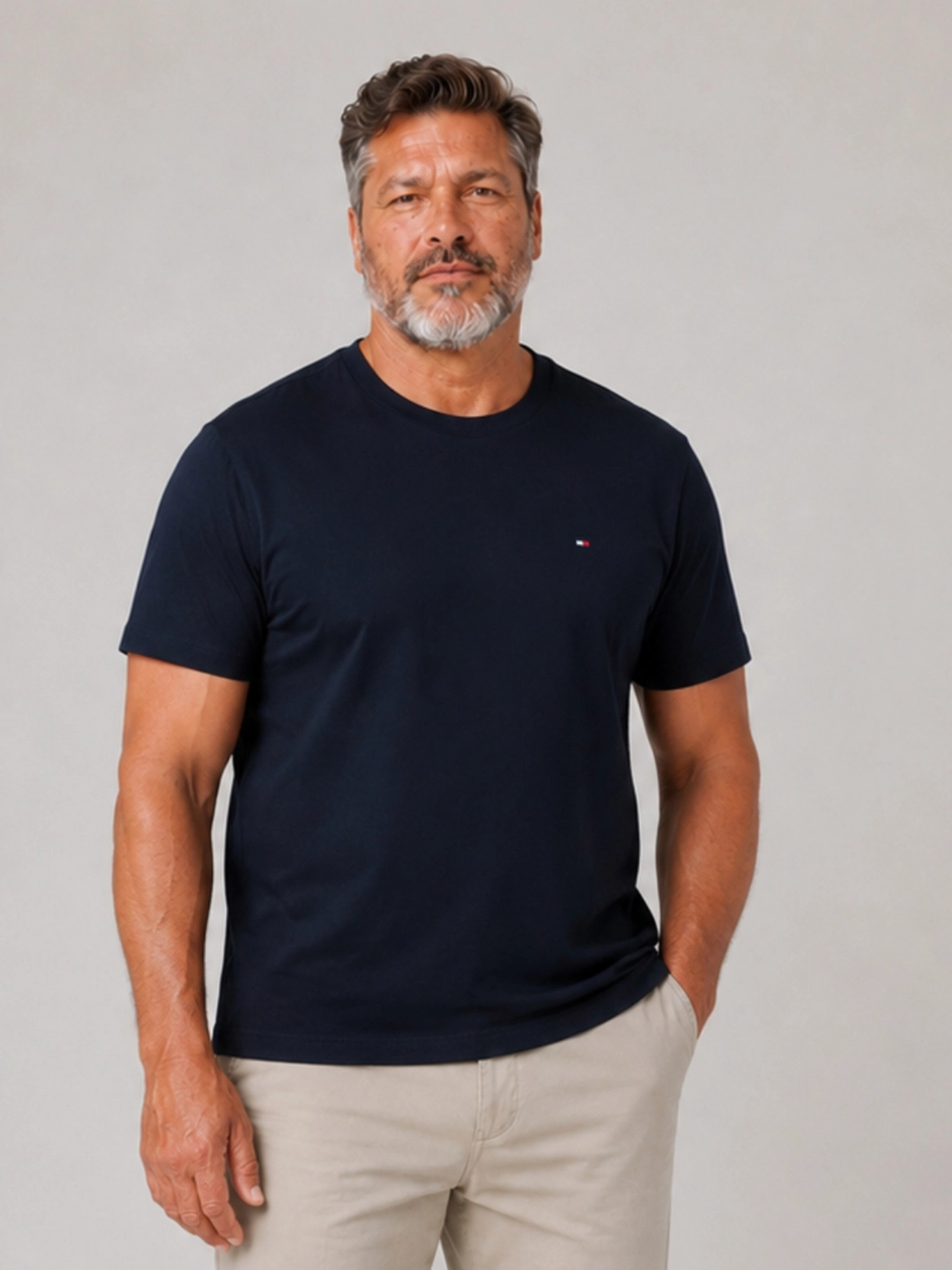 Tee-Shirt Logo Drapeau Grande Taille Marine