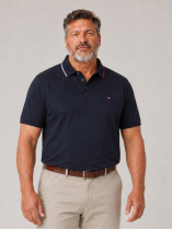 Polo Interlock Grande Taille Marine