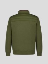 Cardigan Zippé Mix Media Grande Taille Kaki