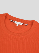 Pull Col Rond Texturé Grande Taille Orange