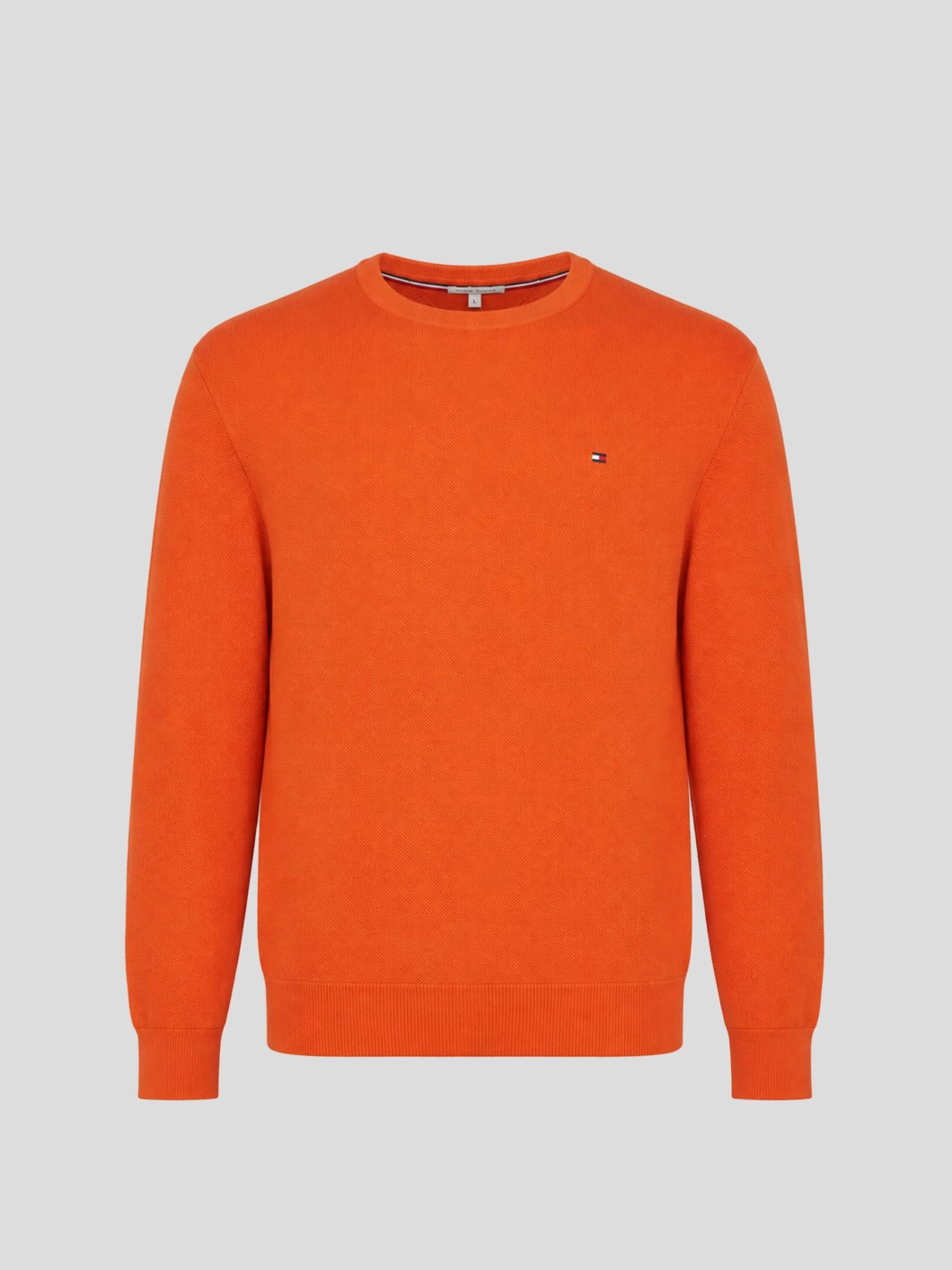 Pull Col Rond Texturé Grande Taille Orange