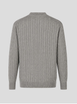 Pull Col Camionneur Torsadé Grande Taille Gris