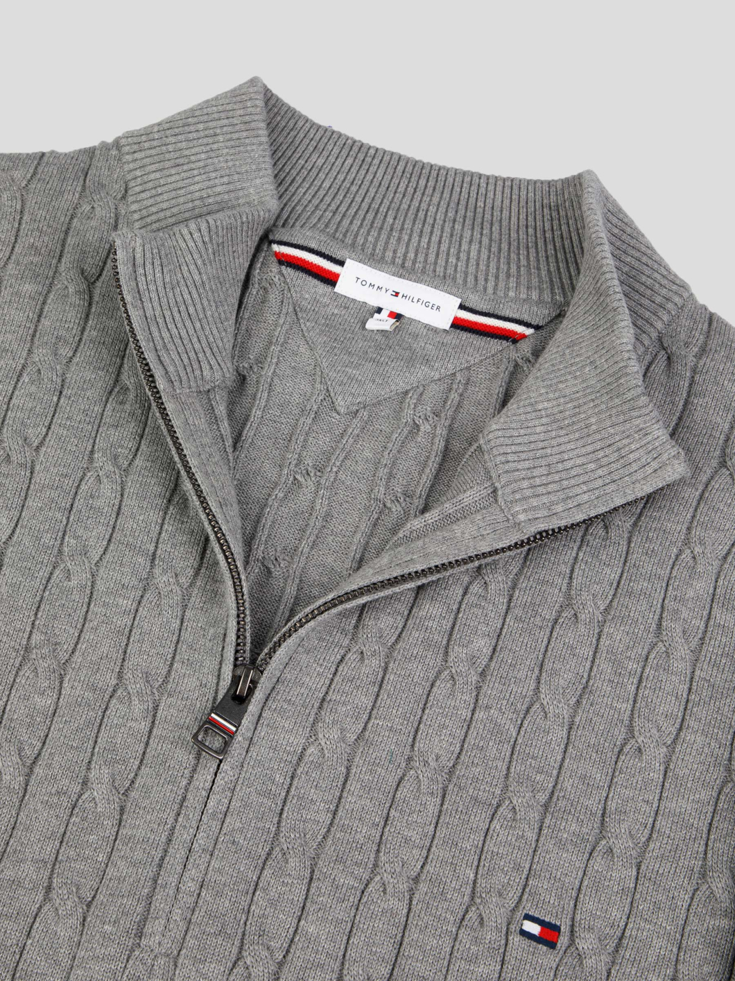 Pull Col Camionneur Torsadé Grande Taille Gris