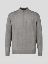 Pull Col Camionneur Torsadé Grande Taille Gris