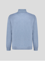 Cardigan Zippé Col Camionneur Grande Taille Bleu