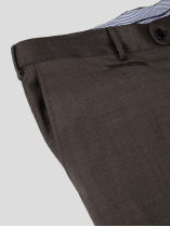 Pantalon Faux Uni Grande Taille Marron
