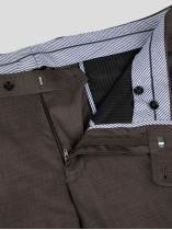 Pantalon Faux Uni Grande Taille Marron