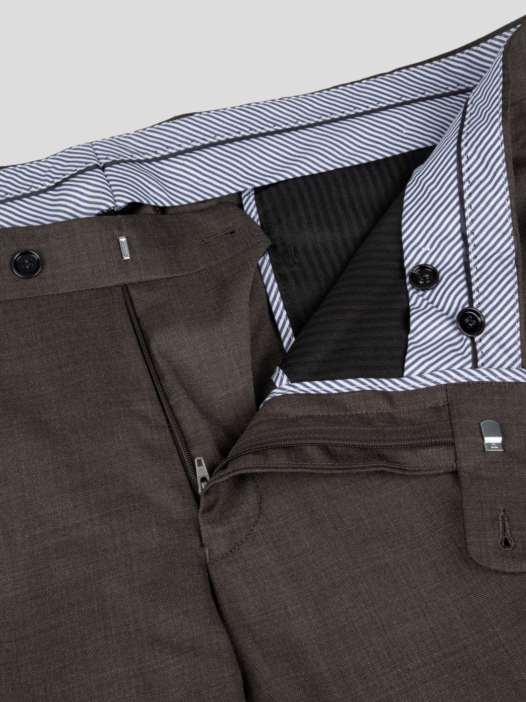 Pantalon Faux Uni Grande Taille Marron