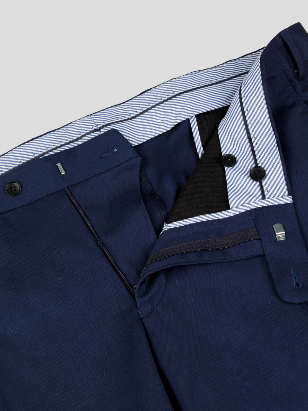 Pantalon en Gabrdine de Laine Grande Taille Marine