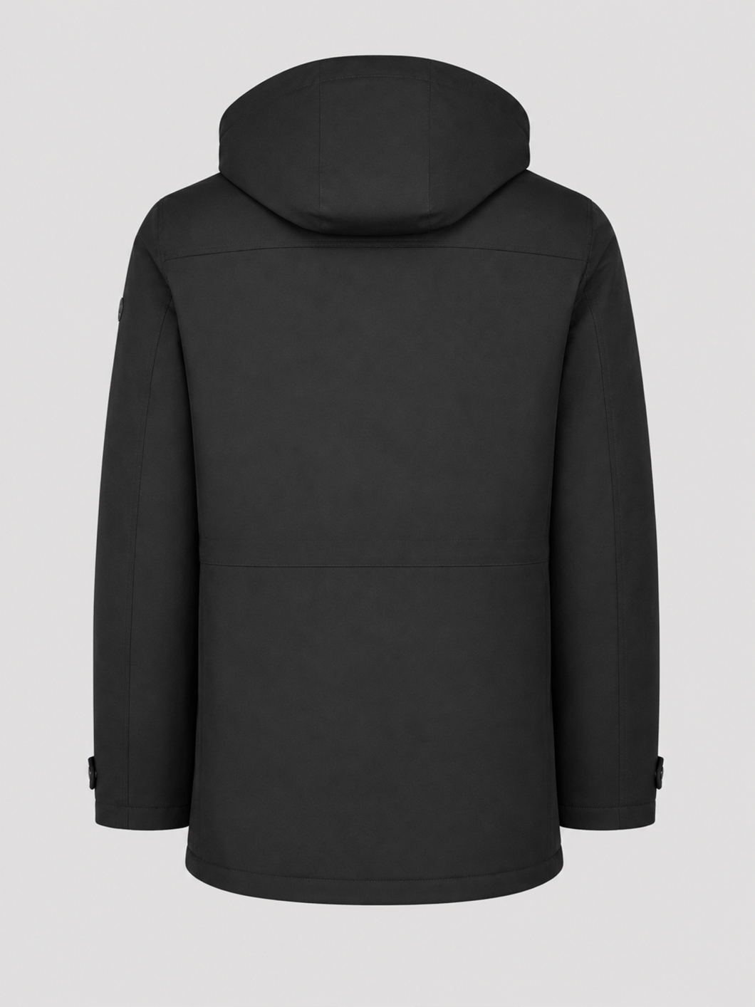 Parka Rain Series Capuche dans le Col Grande Taille Noire