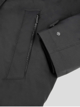 Parka Rain Series Capuche dans le Col Grande Taille Noire